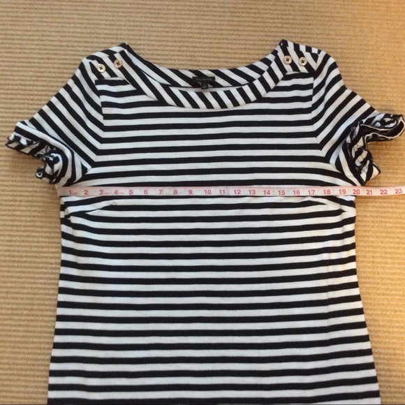 Talbots Navy Blue and White Striped Dress - L - Picture 6 of 10